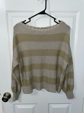 LOFT Striped Scoopneck Sweater